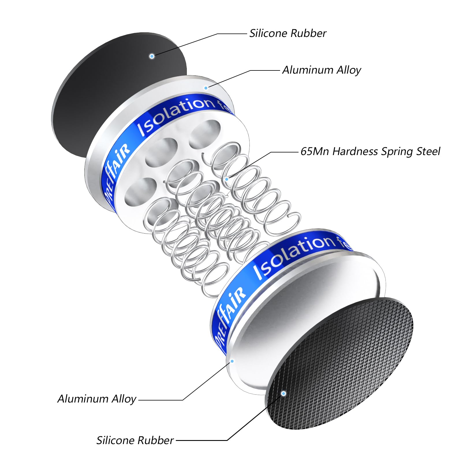 Turntable Spring Snapklik.com : 4 Pcs HiFi Audio Isolation Feet Aluminum Adjustable ...