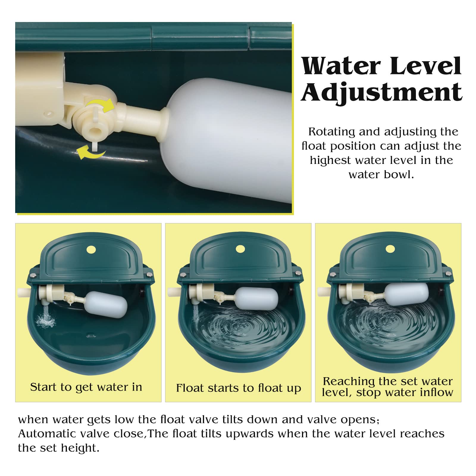 YOUMU Automatischer Hundenapf Aus Edelstahl – Mit Schwimmerventil, 2,5 L, 1 M Schlauch