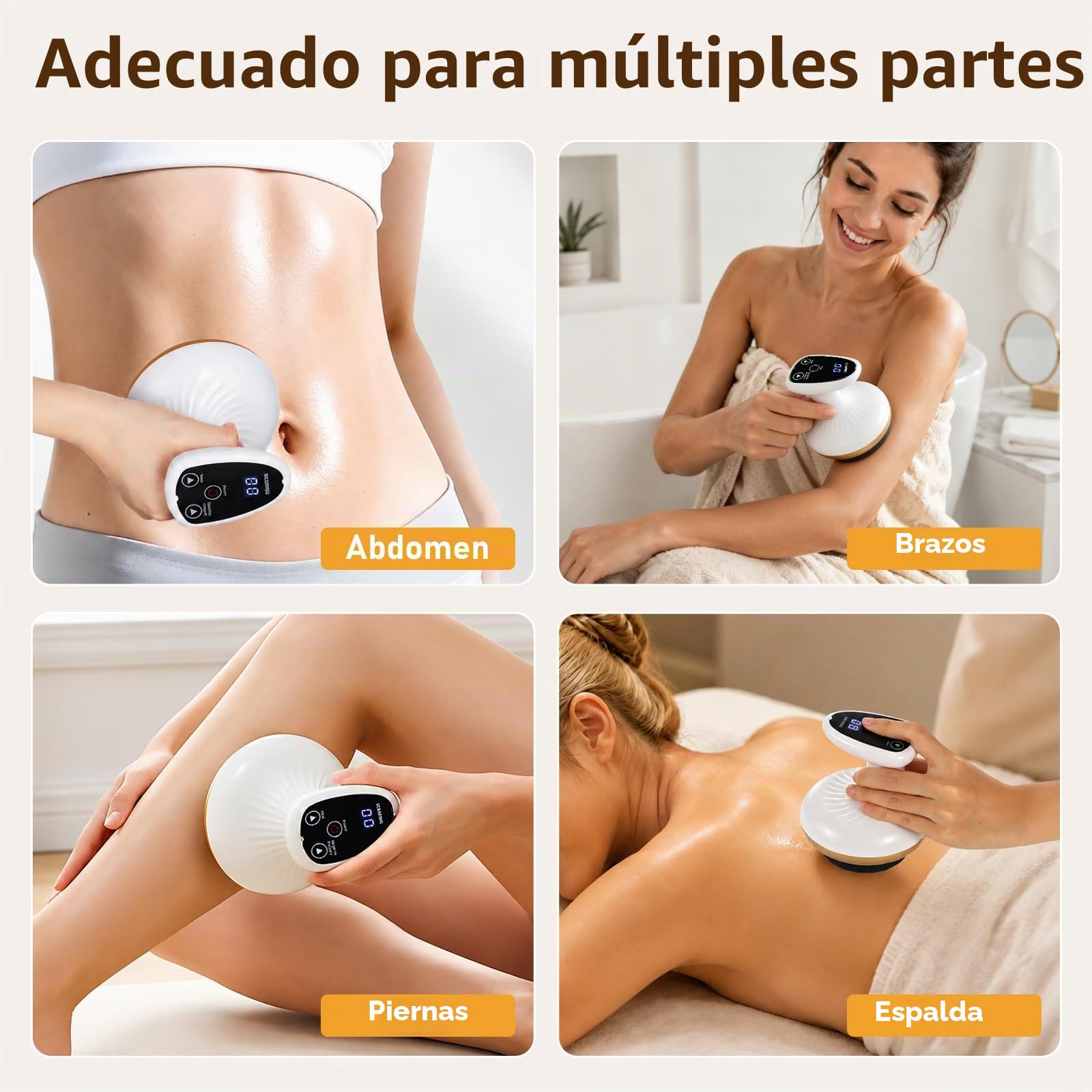 4en1 Masajeador GuaSha Anti Celulítico Eléctrico,Maquina Celulitis | con Luz Roja y Calor,Reduce la Apariencia de Celulitis,para Drenaje Linfático,Reafirmación de la Piel,Circulación Sanguínea