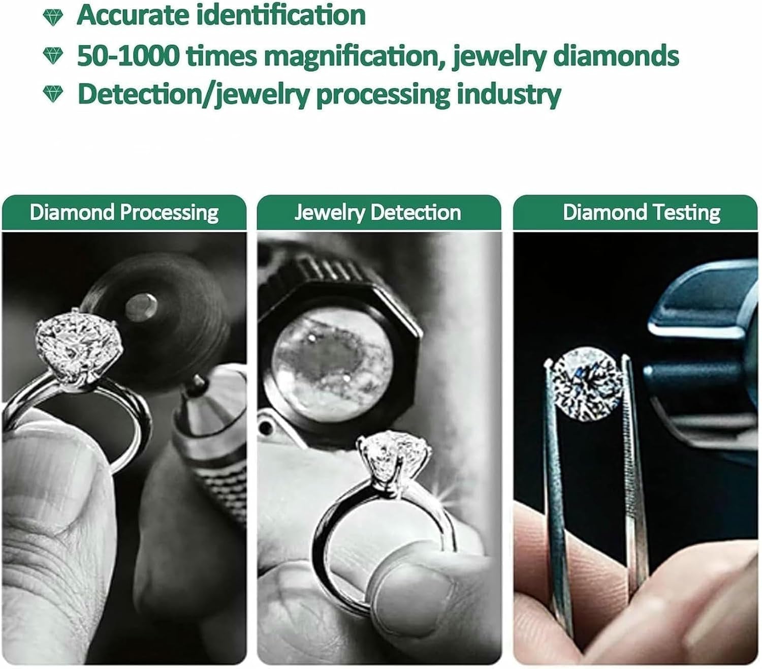 LCD Screen Diamond Girdle Microscope 4.3 Inch, Diamond Girdle Code Viewer, 1000x Diamond Hd Special Testing Instrument for Jewelry Diamonds