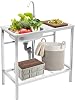 Kitchen Sink Unit, Commercial Sink with Storage Shelf, Stainless Steel Utility Sinks for Outdoor Camping Restaurant