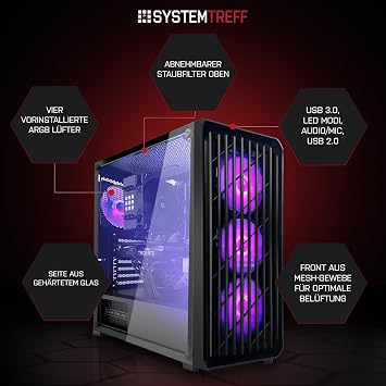 Systemtreff Gaming PC - AMD Ryzen 5 8400F - RX 9060 XT 8GB