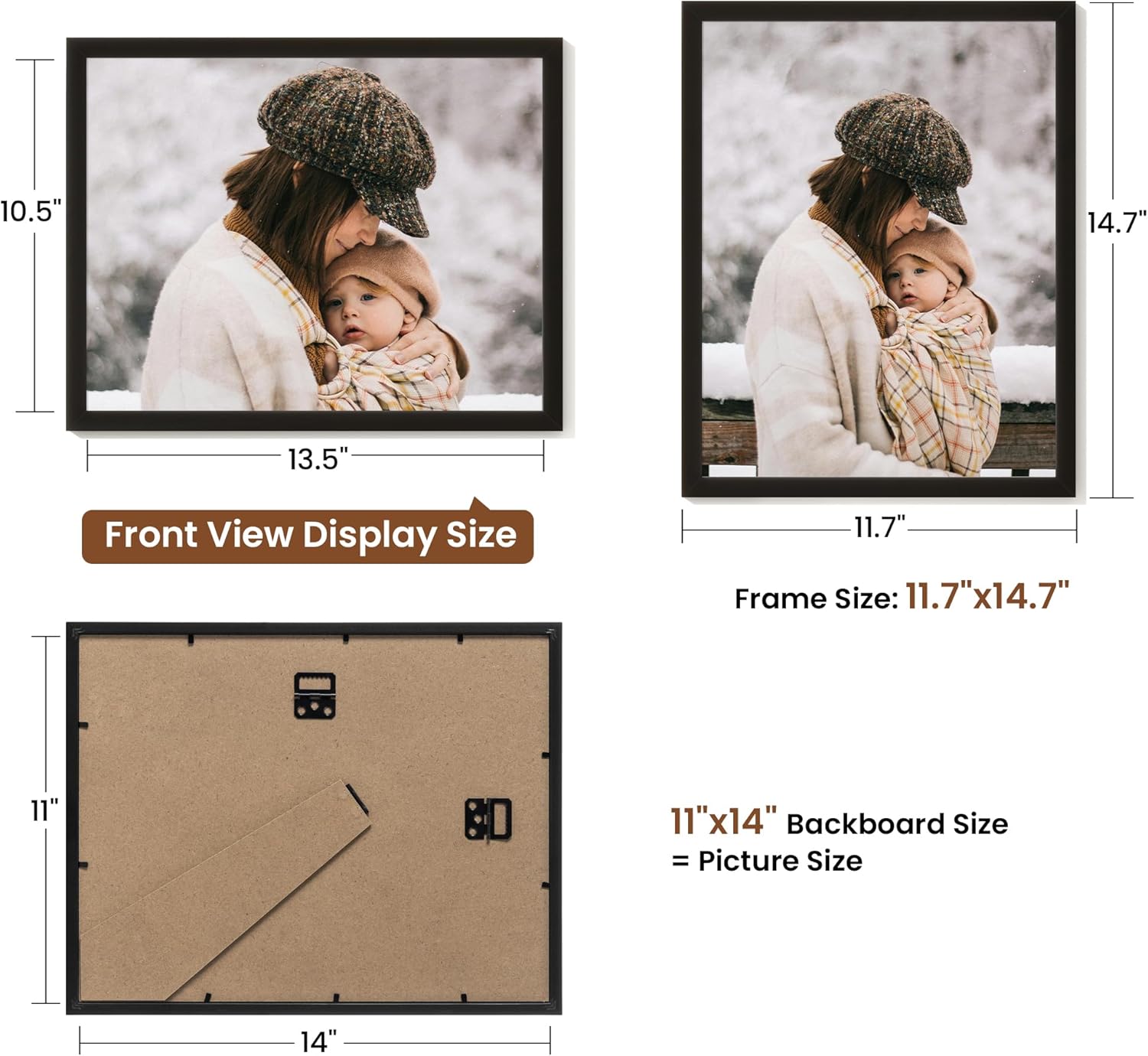 Heimlove 11x14 Picture Frame Set of 12,Photo Frames Display Pictures 11"x14",Black Picture Frames 11x14 Wall Gallery Collage Wall Mount or Tabletop Display for Certificate Document