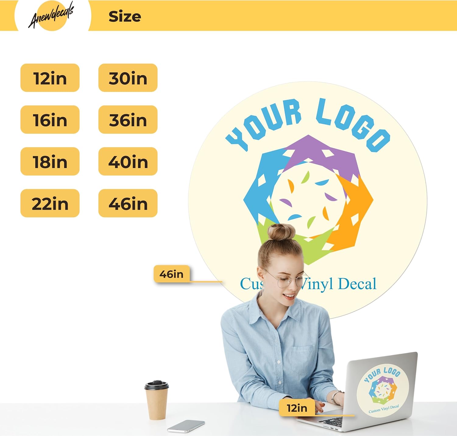 Personalized Business Stickers - Custom Logo Decals - Vinyl Wall Stickers & Window Signs for Business, Home, Office - Branding Logo Decals - Image 2