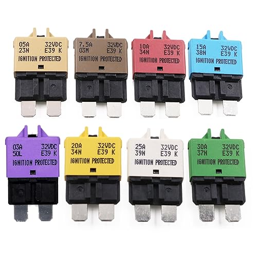 Miniatura 7 de 14V DC Disyuntores Protector E37 Auto Reset Bajo Perfil ATCATO Mini ATM Blade Fuse 5A 10A 15A 20A 25A 30A Mixto (6PCS)