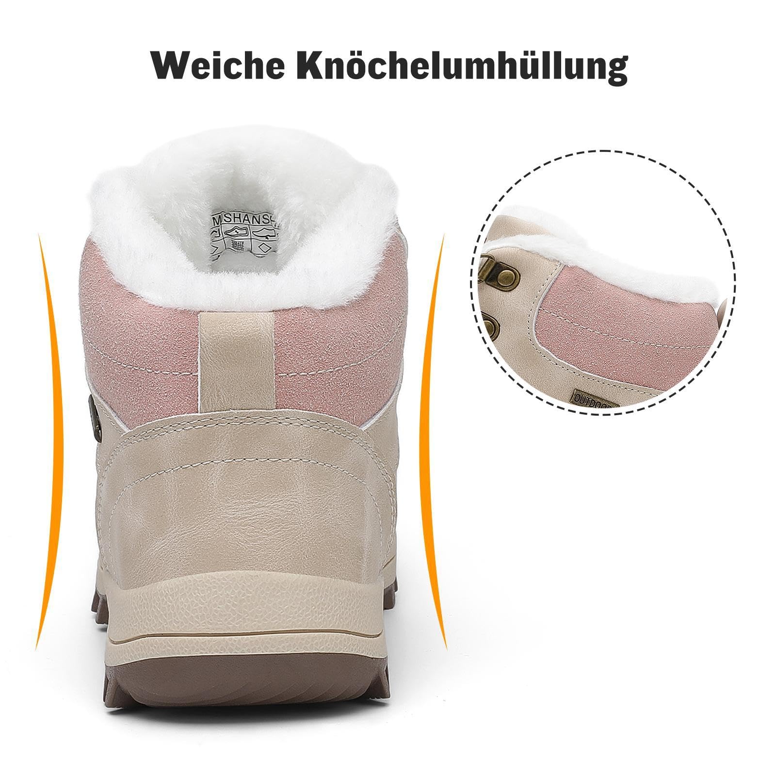 Mishansha Scarpe Uomo Donna Invernali Impermeabili Antiscivolo Stivaletti Invernali con Pelo, Gr.36-48