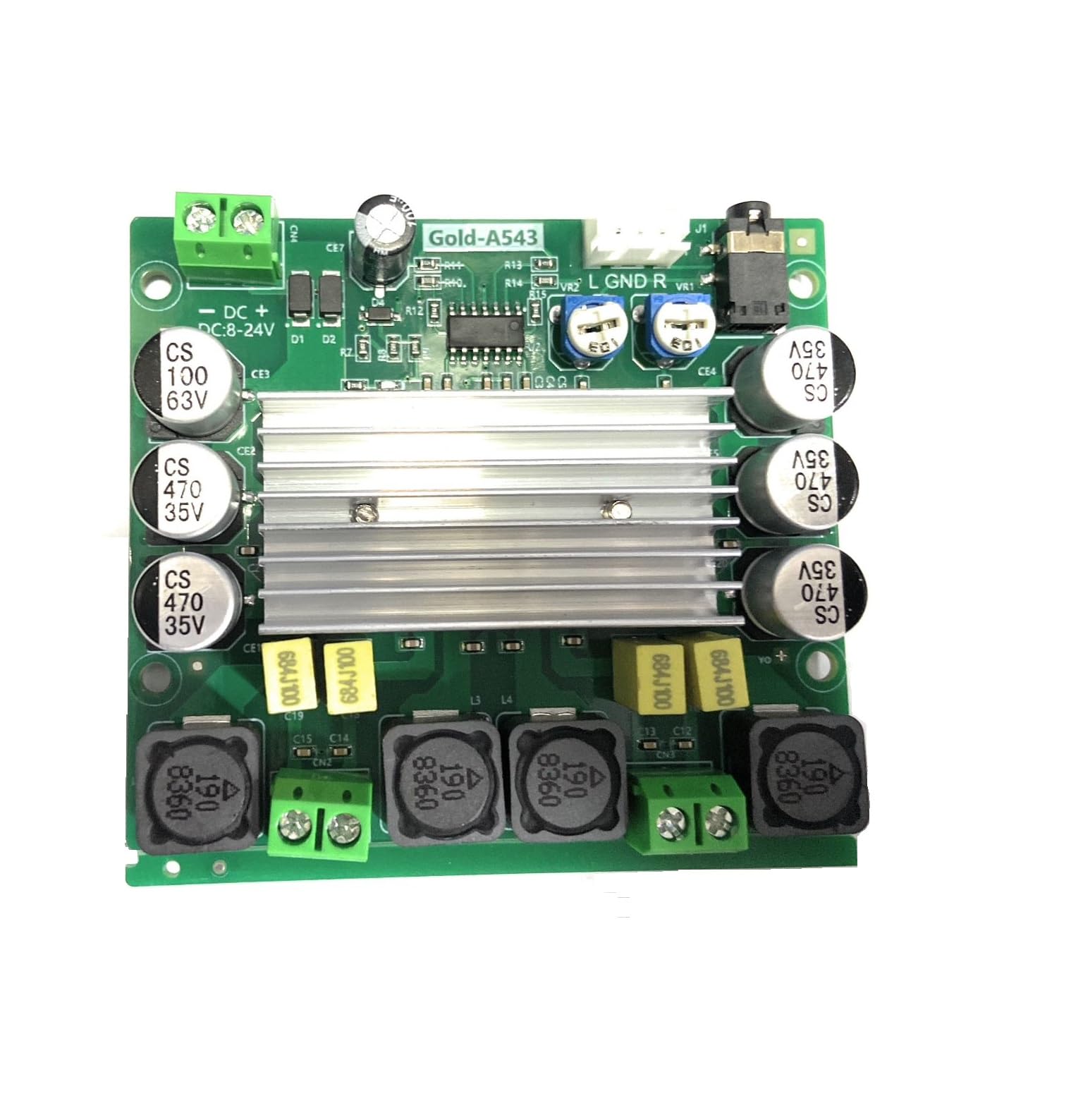 DHRUVPRO Gold-A543 TPA3116D2 Two-Channel Stereo High Power Digital Audio Power Amplifier Board