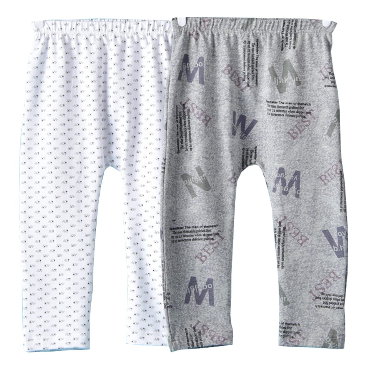 Blueleyu Infant Boys Girls Toddler Little Kids Pack of Cotton Stretch Snug Fitting Long Pant Leggings (2 of Pack, 12 Months)