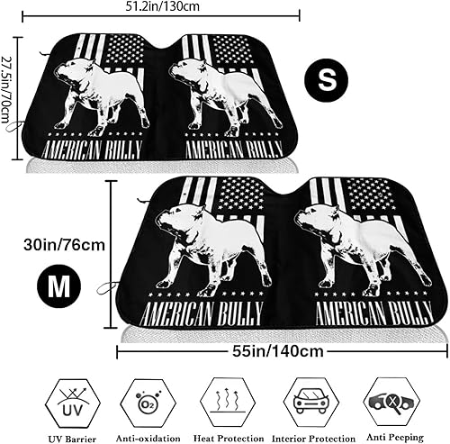 Miniatura 3 de American Flag Bully Car Sunshade Cover Automobile Windshield Foldable Sun Visor Apply for Van Truck Trailer
