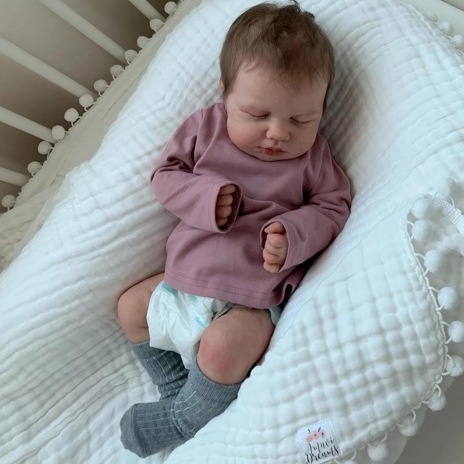 Anano Reborn Baby Vollvinyl Lebensecht-50CM Reborn Baby Mädchen Waschbar Babypuppe Puppe Echt Aussieht Reborn Puppen Lebensecht Mit Zubehör