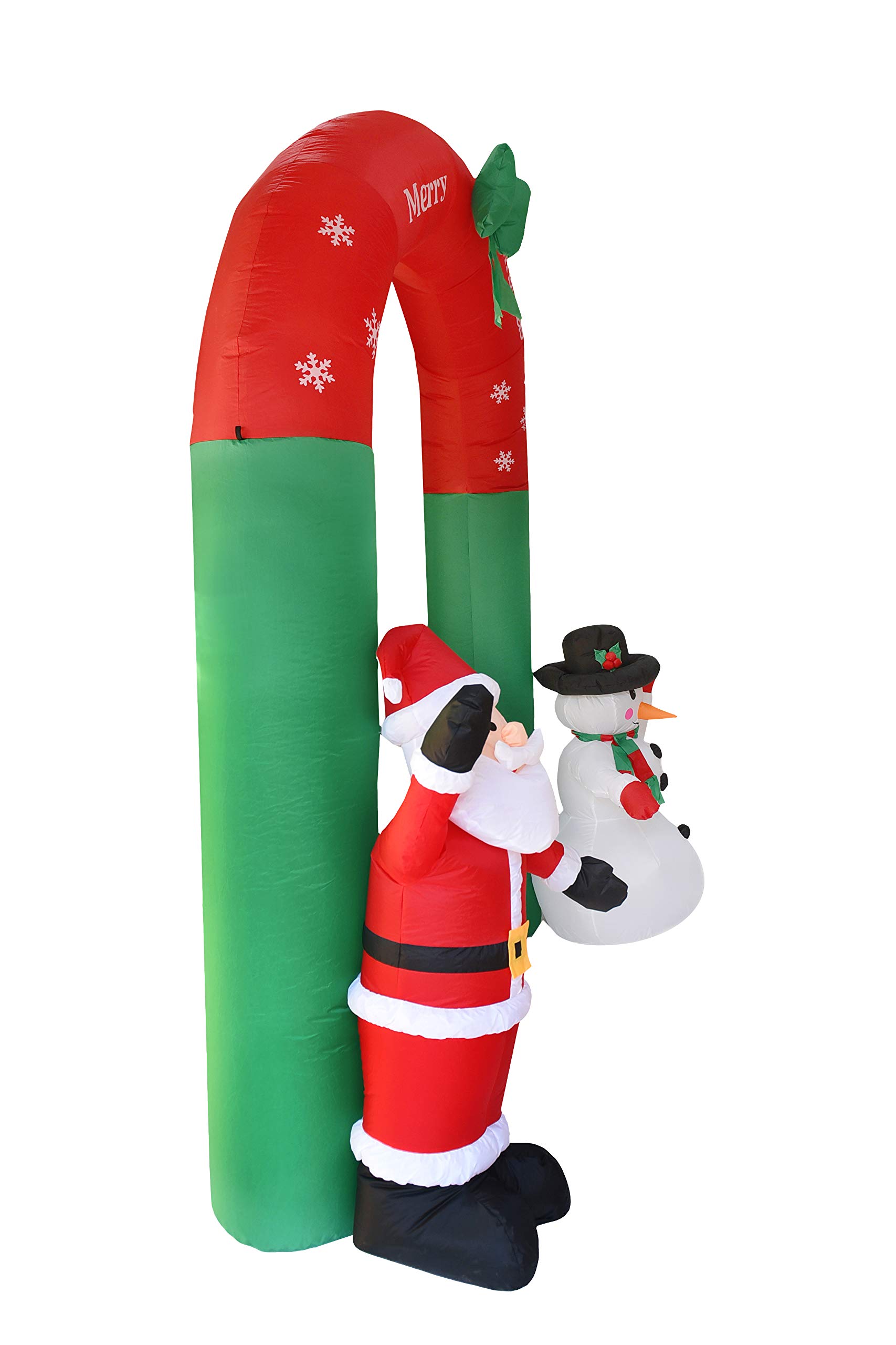 PARAYOYO - Babbo Natale gonfiabile con renna e pupazzo di neve per decorazioni natalizie o regalo, con luci, lunghezza 2 m