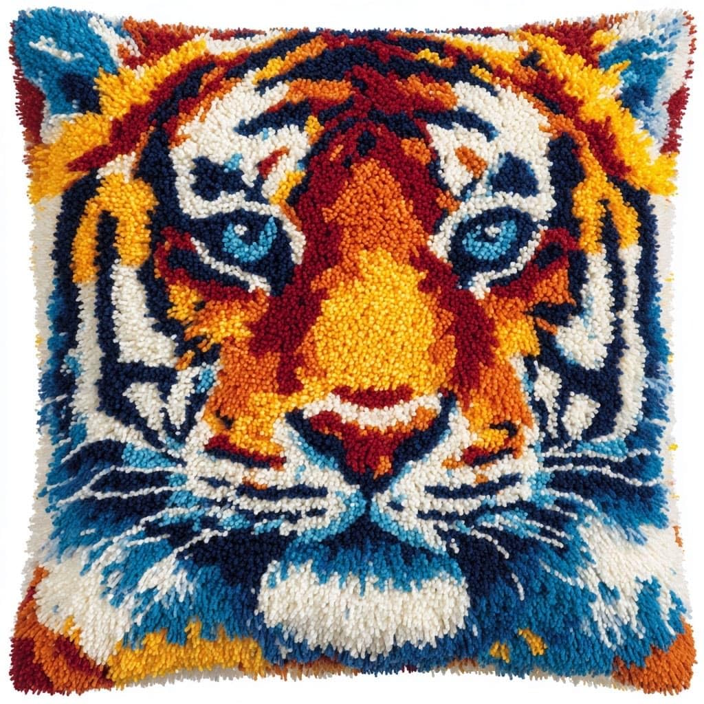 WallustrioaW Latch Hook Kits for Adults,Animal Tiger
