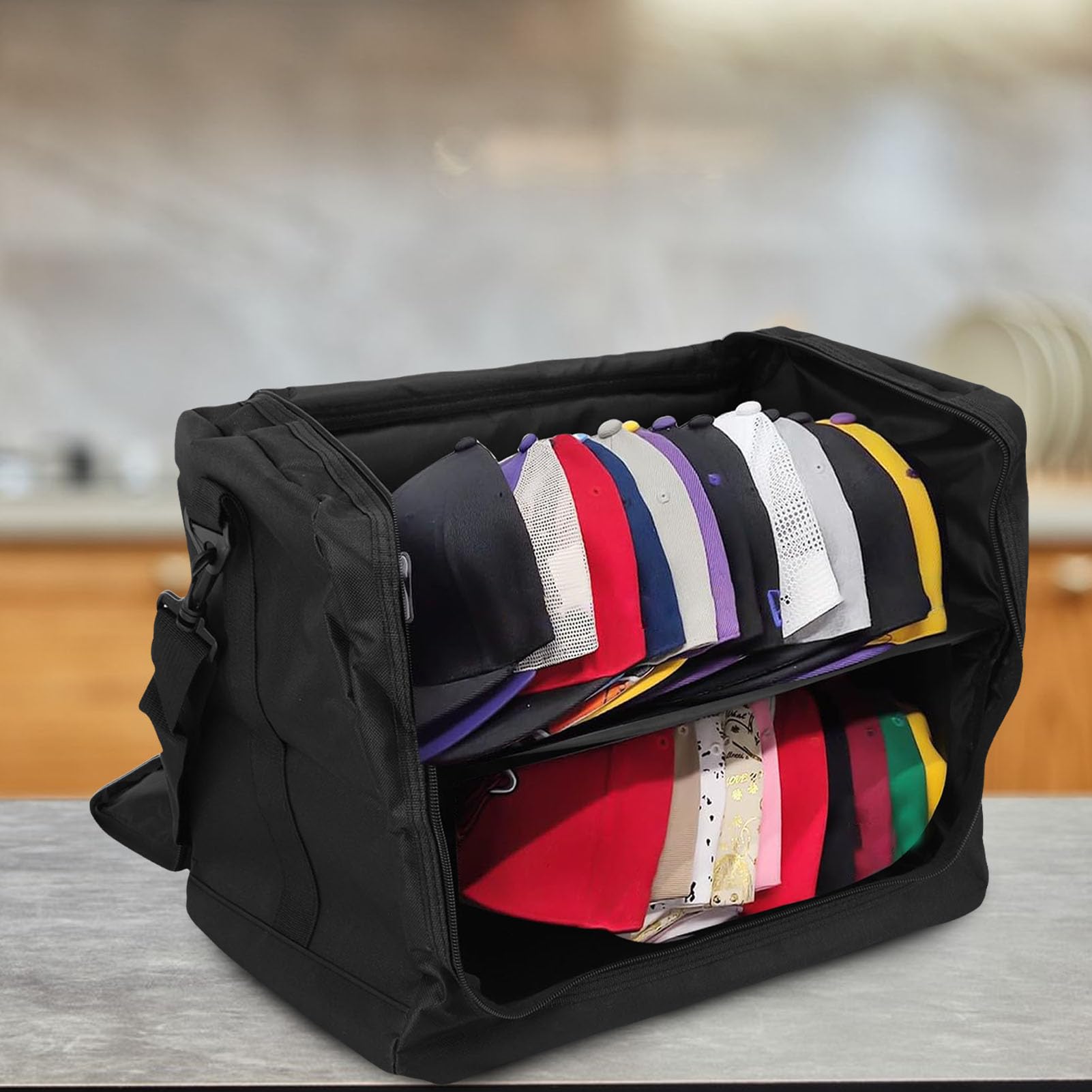 Custodia per Cappelli, capacità di 24 Cappelli, Tessuto Resistente