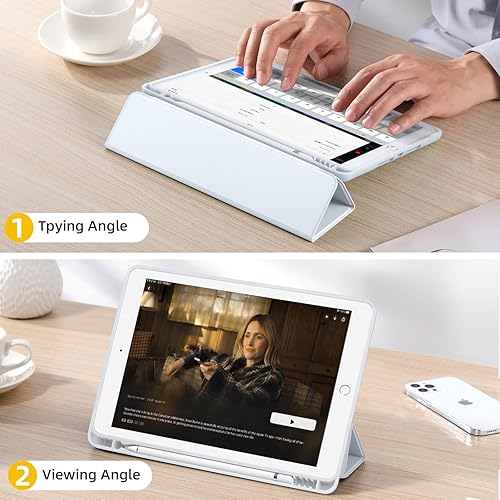 Miniatura 216 de Akkerds - Funda para iPad 10.2 2020, iPad 8ª generación/2019, iPad 7ª generación, con soporte para lápiz. Funda protectora premium con parte trasera