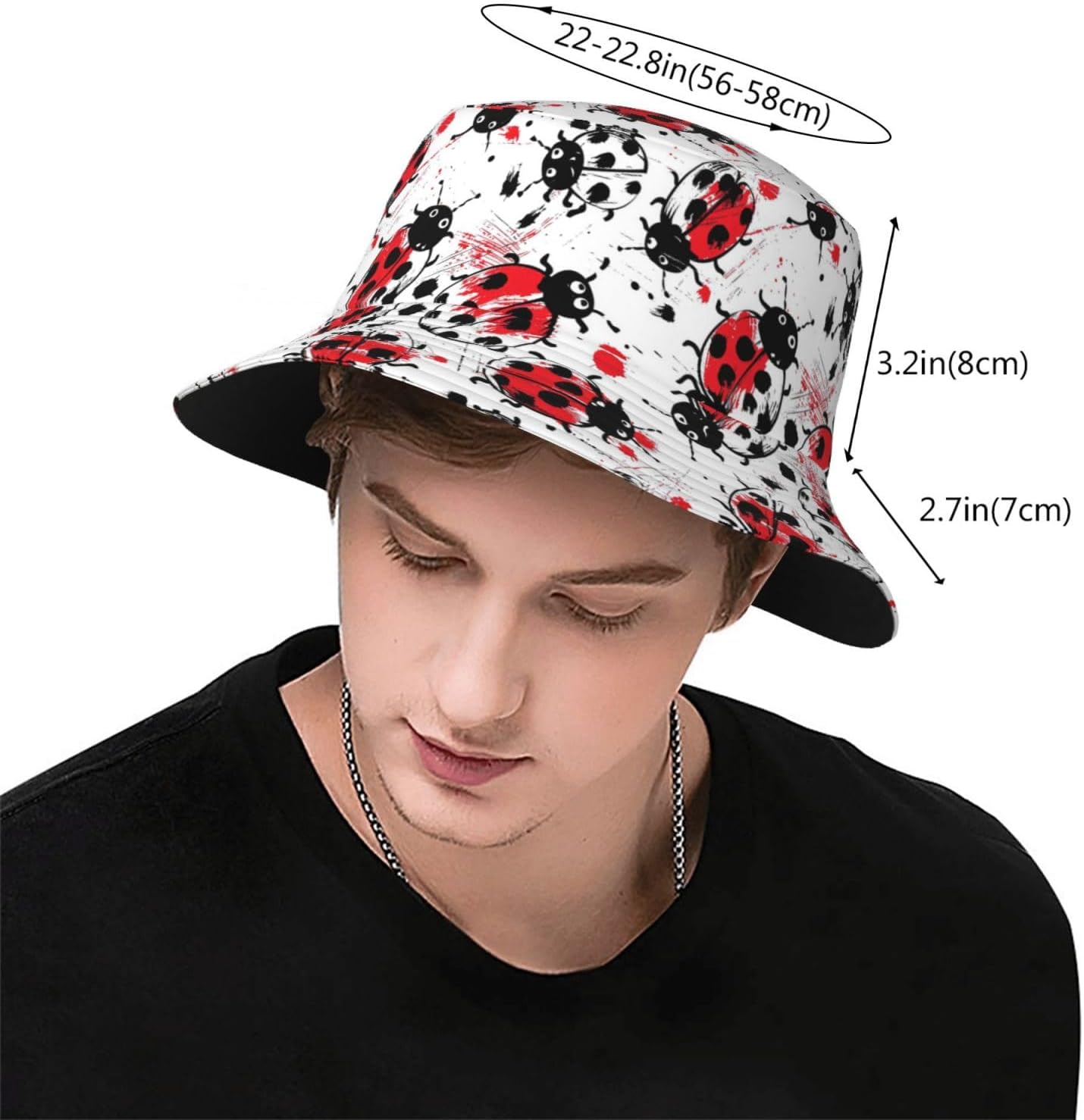 Colorful Music Vinyl Record Bucket Hat for Men Women, Packable Fisherman Cap Sun Hats for Fishing Hiking Camping image 3