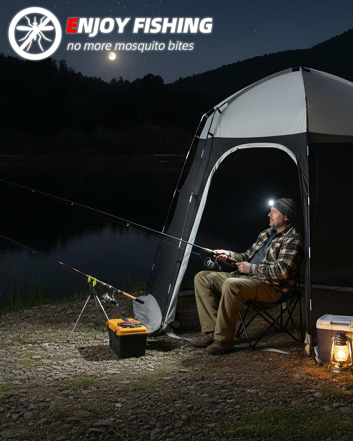 Abahub Screen House Tent for 4 Person, 9.2x9.2x6.6 ft, Portable Screen Room Gazebo, Manual Setup Mosquito Tent Canopy, Camping Backyard Patio, Breathable High-Density Mesh, Full Enclosure Protection