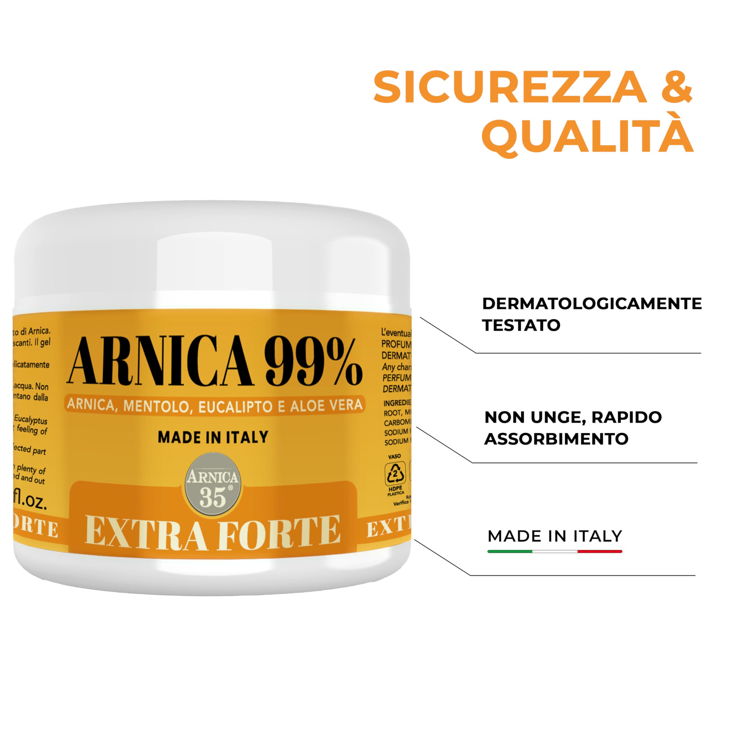 Arnica 35 - Arnica per Cavalli Uso Umano, Gel Extra Forte 99% Effetto Freddo, 500 ml, per Massaggio Cervicale, Muscolare e Articolare, con Mentolo, Eucalipto e Aloe Vera, Made in Italy
