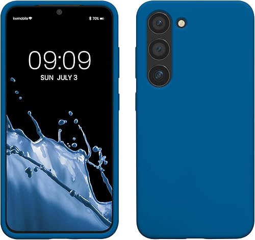 Miniatura 367 de kwmobile Funda Compatible con Samsung Galaxy S22 - Funda de teléfono de silicona TPU con acabado suave - Rojo Ruibarbo Piedra antigua,Azul