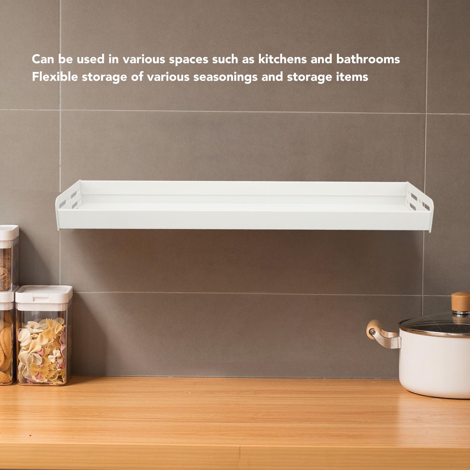 Estante de especias de cocina montado en la pared Organizador de condimentos colgante para el hogar para cocina baño 60 cm (Bianco)