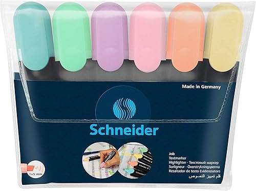 Miniatura 2 de SCHNEIDER Highlighter Textmarker Job pastell Case 6 Stück 50-115097 cartucho de tóner 1 pieza(s) Estuche para impresora