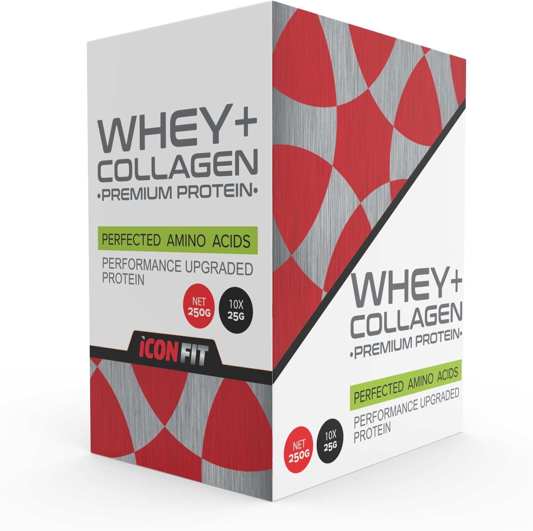 ICONFIT WHEY+ Collagen Premium Protein 250g (10x25g) Sachets Superb Amino Acid High Impact Sports Nutrition (Strawberry)