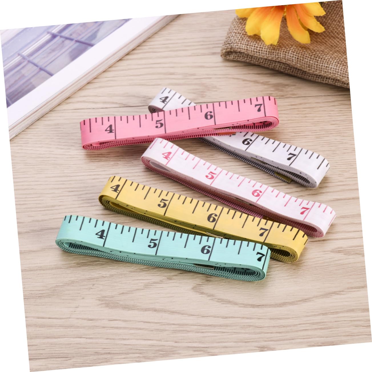 12pcs Flexible Cloth Tape Measure for Sewing and Tailoring Plastic Soft Measuring Tape for Round and Straight Objects Lightweight and Portable Craft Ruler Random Color