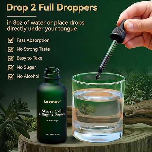 Miniatura 7 de Lotmay - Gotas orales de péptido de colágeno, péptidos de colágeno múltiple para mujeres, péptidos de colágeno líquido hidrolizados para levantar y