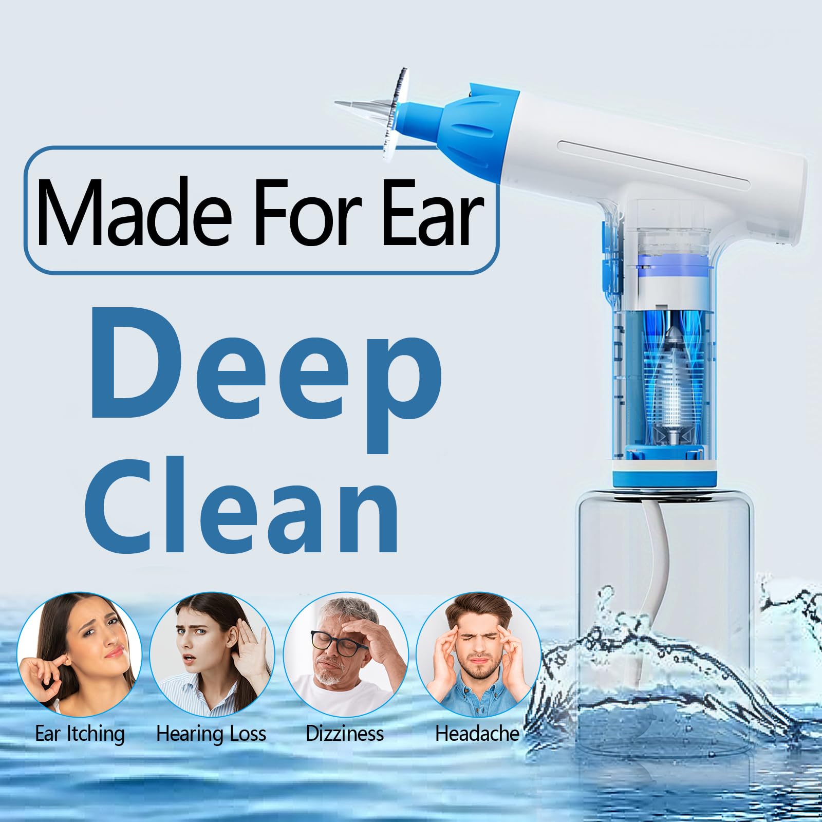 AYBUY Ear Wax Removal Kit, Water Powered Ear Cleaner for Kids & Adults, Rechargeable Electric Ear Wax Remover - Image 4
