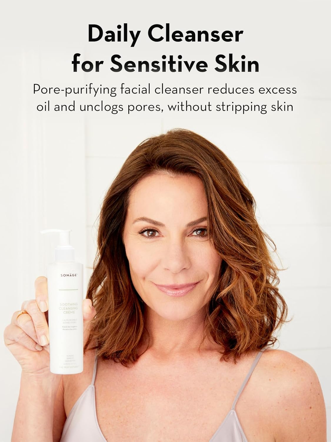 SONAGE Soothing Cleansing Cream | Gentle Daily Face Wash & Makeup Remover For Sensitive Skin | Balances, Soothes & Cleanses
