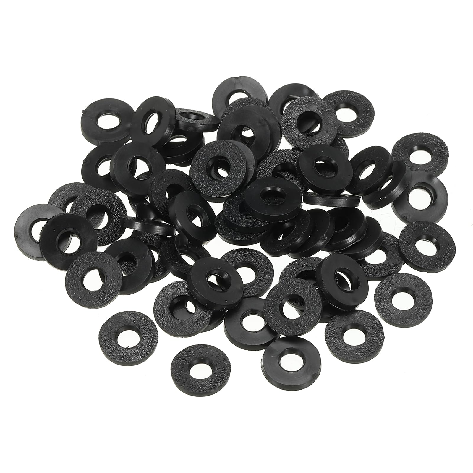 PATIKIL M4 Rubber Flat Washer, 100 Pack 4mm ID 9mm OD 1.2mm Thick Sealing Spacer Gasket Ring for Faucet Pipe Water Hose Fastener Bolt, Black