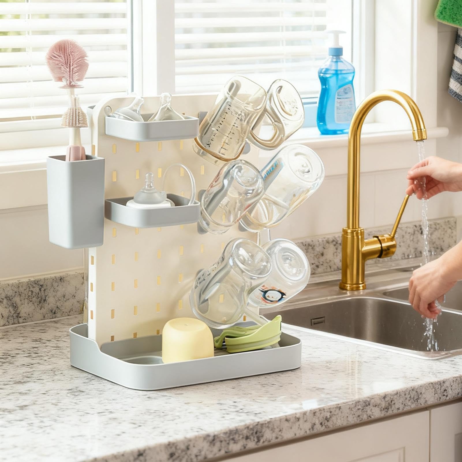 Soporte de secado genérico para biberones, organización de drenaje rápido, soporte vertical para biberones de secado, para cocina, comedor, sala de estar, dormitorio, viaje, piezas de bomba, tazas,