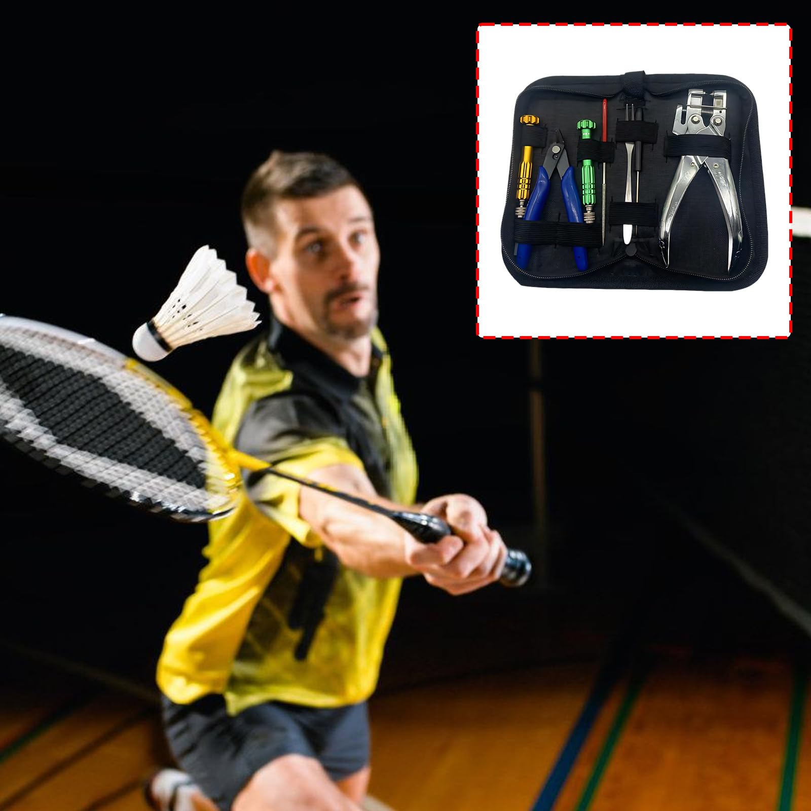 Juego de herramientas de bádminton con mango ergonómico para operaciones seguras y cómodas, raqueta de bádminton