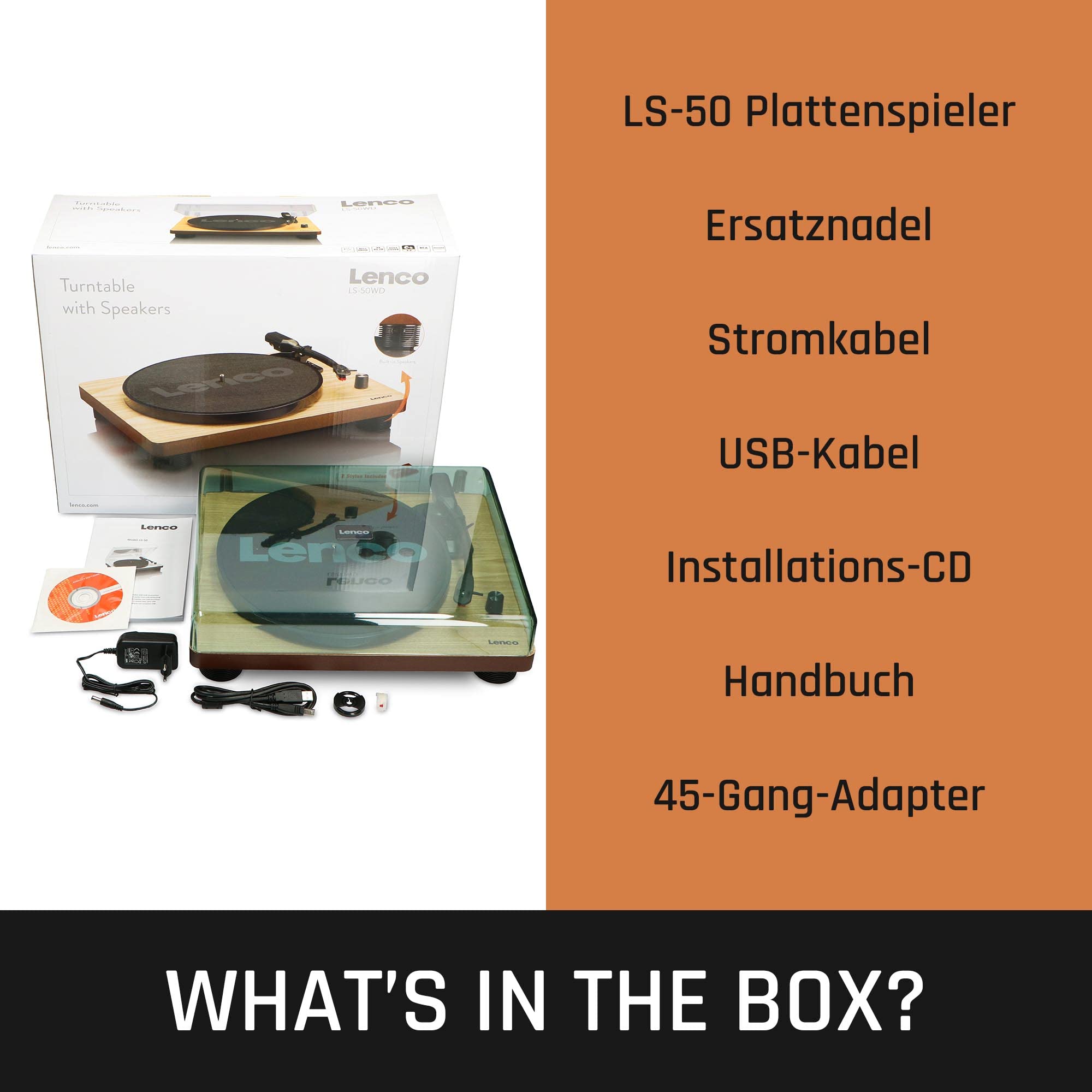Lenco LS-50GY - Plattenspieler - Schallplattenspieler - Vinyl Player | 33 - 45 und 78 RPM - Riemenantrieb - MDF-Struktur - Grau