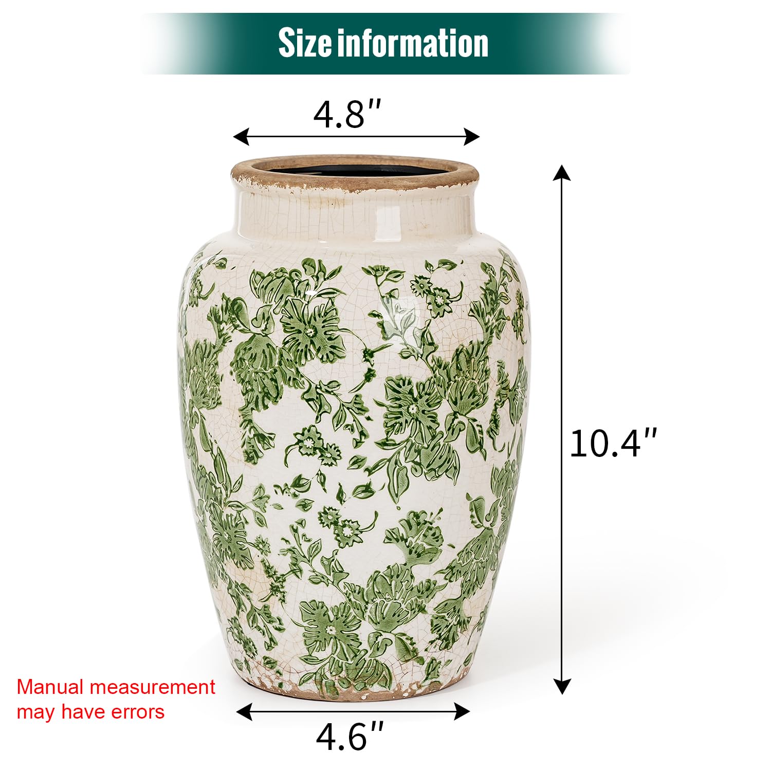 Amazon.com: Sungmor Ceramic Flower Vase, Vintage Ice Cracked Glaze
