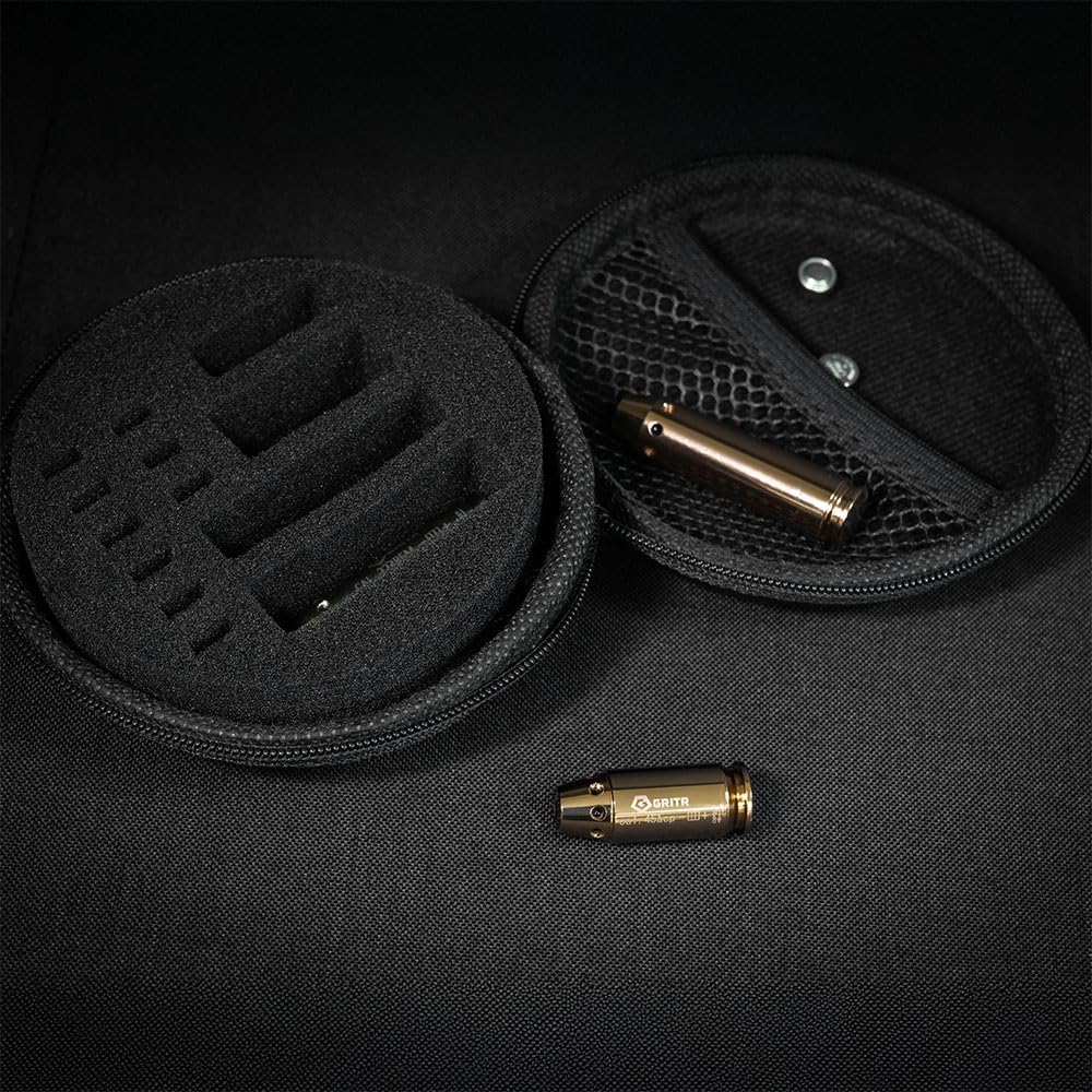 GRITR 9mm/.45 ACP/.223 5.56 mm Remington/.308 Winchester Laser Bore Sighter w/Included Batteries - Red Bore Sight Laser Tools for Pistols & Rifles - Gun Accessory for Accurate Firearm Sight Alignment