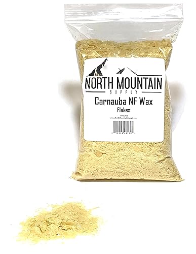 North Mountain Supply Carnauba NF Wax Flakes - Ideal para productos de cuidado personal - Bolsa de 1 libra