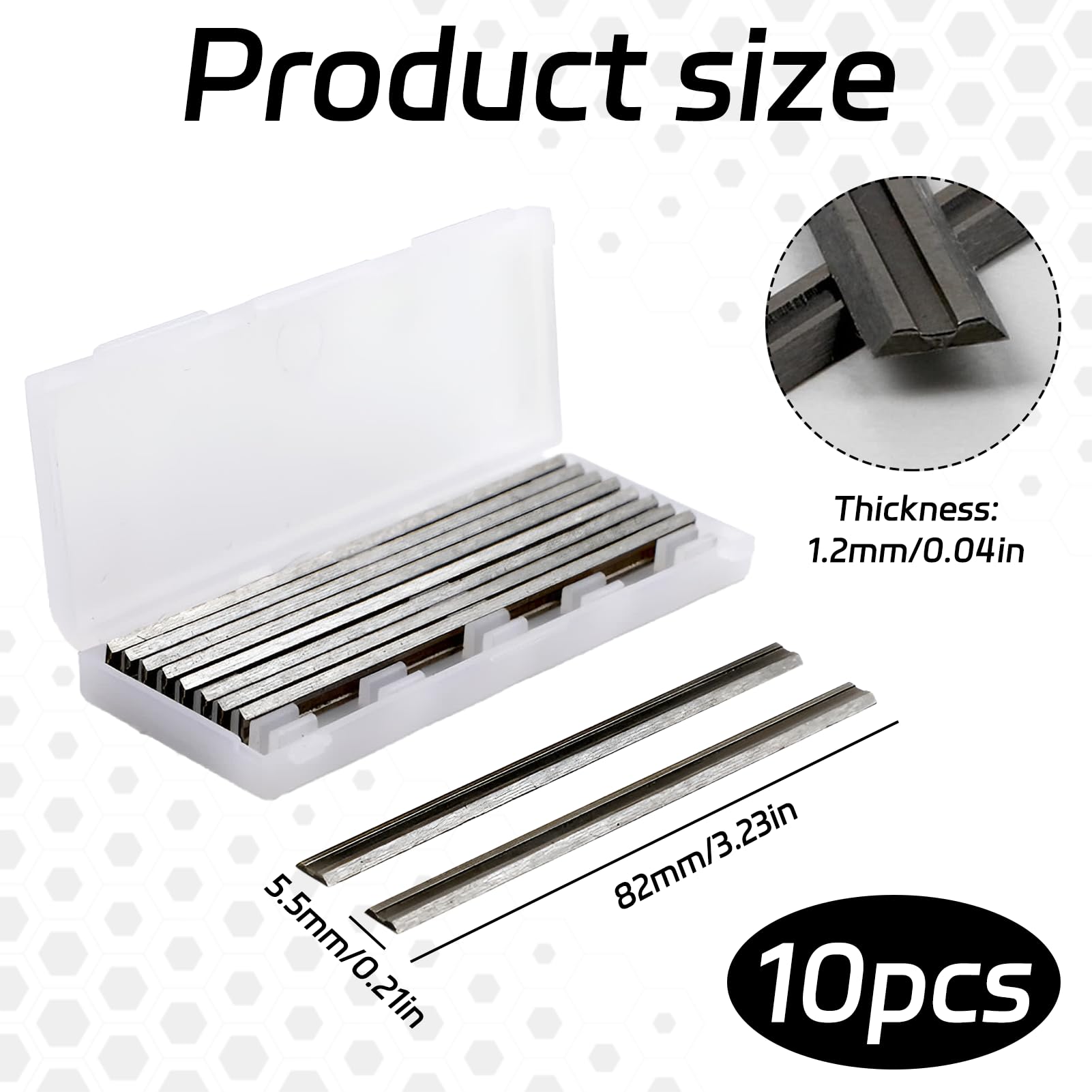 10 pezzi, lame per pialla 82 mm, 82 x 5,5 x 1,2 mm, lama Hss elettrico, lama di ricambio professionale per macchine per la lavorazione del legno, taglio Maklta, Bosch