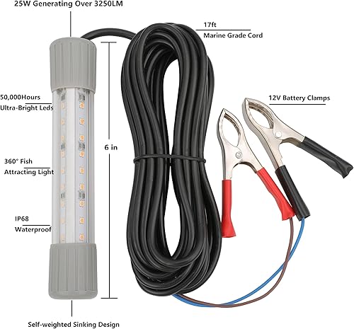 Miniatura 2 de Pinboer Luz de pesca submarina 12 V 15000 LM 110 V 35000 LM verde, blanco, azul, amarillo, LED sumergible barco nocturno impermeable IP68 en agua