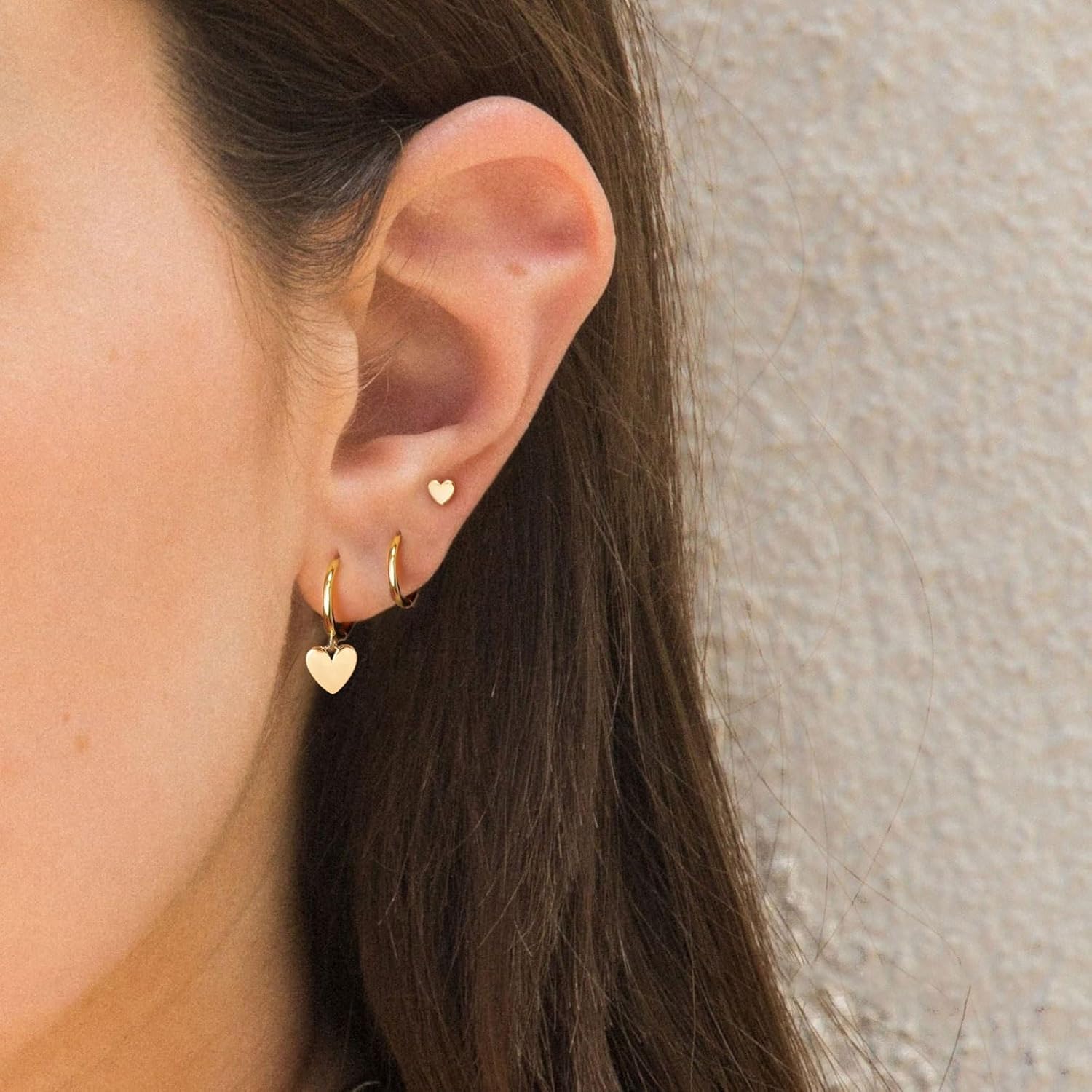 VRIUA 3 Pairs Gold Earrings Set - 14K Gold Plated Stacks Earring Bow Pearl Butterfly Heart Clover Star Moon Diamond Starburst Huggie Hoop Earrings for Women Trendy Jewelry - Image 5