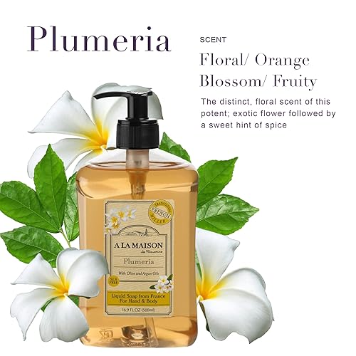 Miniatura 2 de A LA MAISON Plumeria - Jabón líquido para manos, jabón hidratante natural molido triple francés (botella de 16.9 onzas)