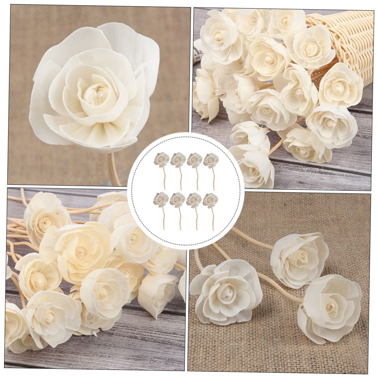 Ciieeo 32stücke Rattan Duftstäbchen Mit Trockenblumen Aromatherapie Zubehör Für Raumduft Für Wohnzimmer Und Büro Handgefertigt Luftfrischung
