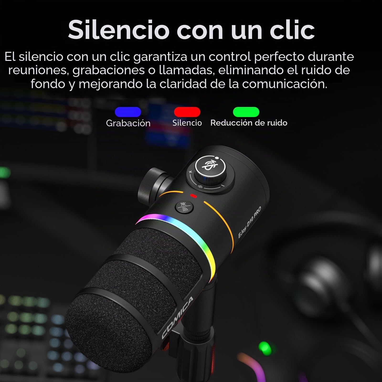 COMICA EJoy D10 Pro (D) Micrófono USB inalámbrico para juegos (negro)