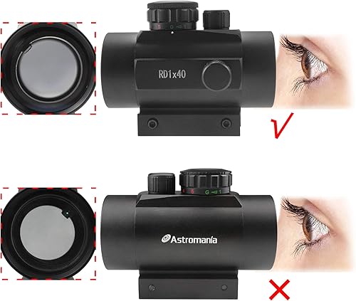 Miniatura 6 de Astromania 1X40RD Reflex Red Green Dot Sight - Soporte de alcance iluminado para fijar a una conexión tipo flash de cámara DSLR