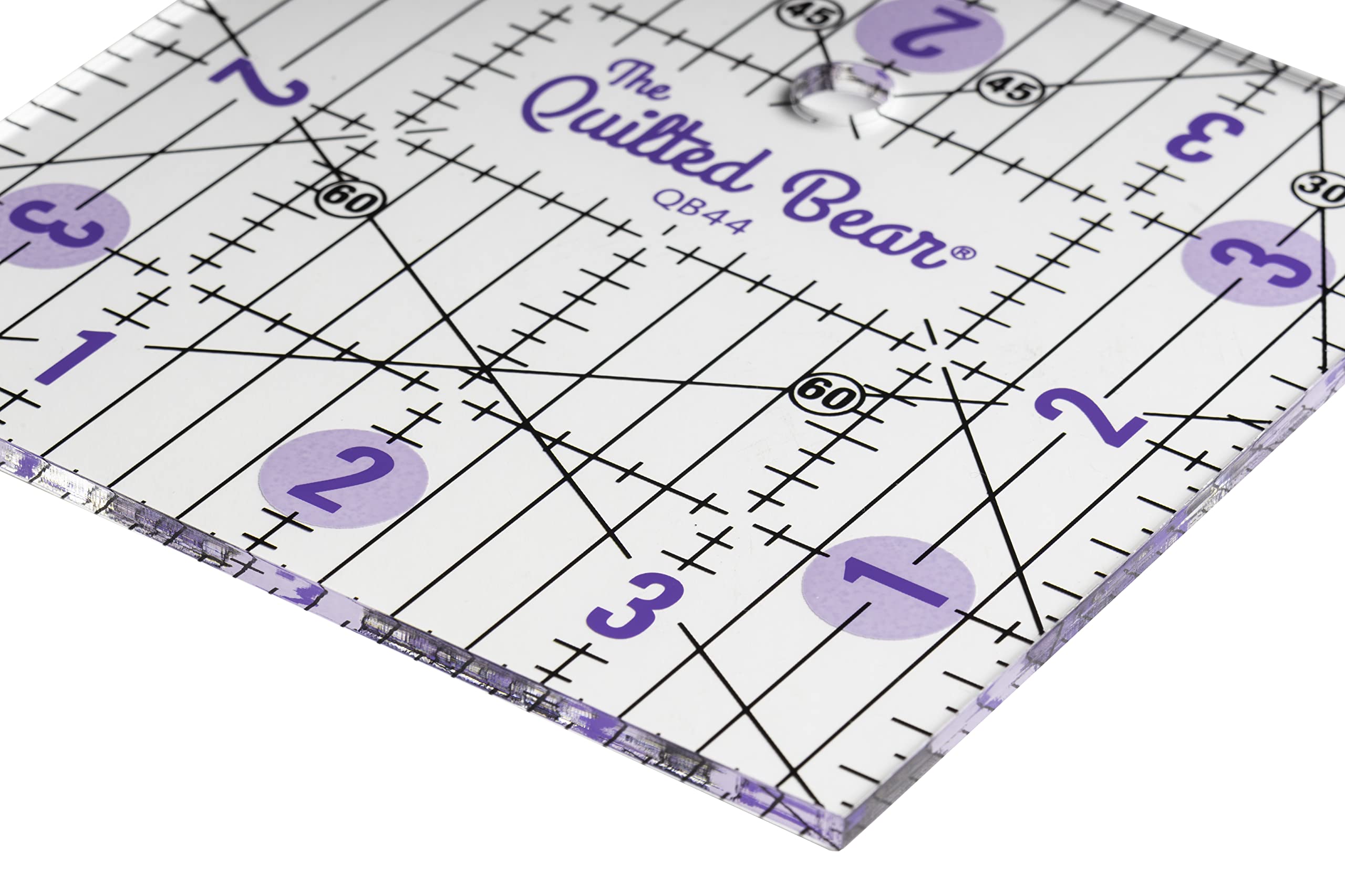 The Quilted Bear Quilting Rulers, Transparent Acrylic Non-Slip Quilting & Sewing Ruler with Precise Black Lines & 30 - Image 3