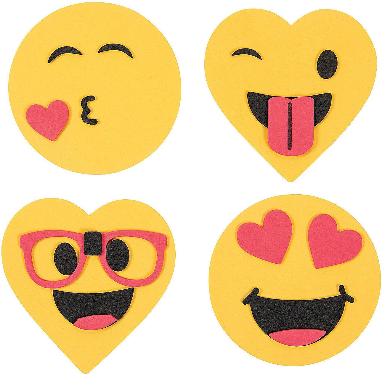 Fun Express Valentine's Day Emoji Magnet Craft Kit - 12 Pieces