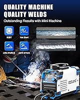 Vista 2 de AZZUNO Mini soldador de palo 110/220 V, pequeña máquina soldadora ARC MMA/Lift Tig 145A, máquina de soldadura de arco portátil con inversor IGBT