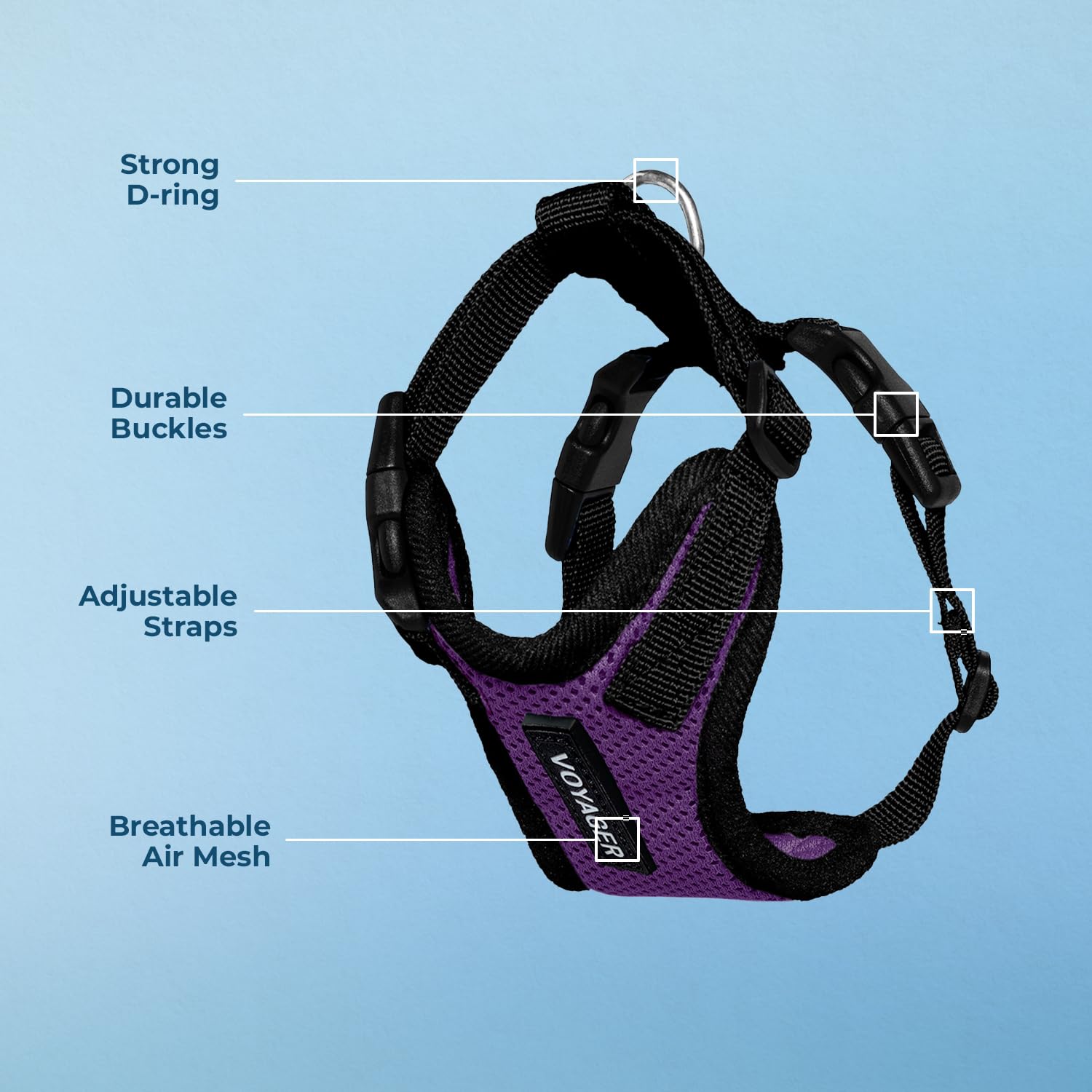 Best Pet Supplies Voyager Step-In Lock Dog Harness - Adjustable Step-In Vest Harness for Small and Large Dogs - Purple, X-Small - Image 4