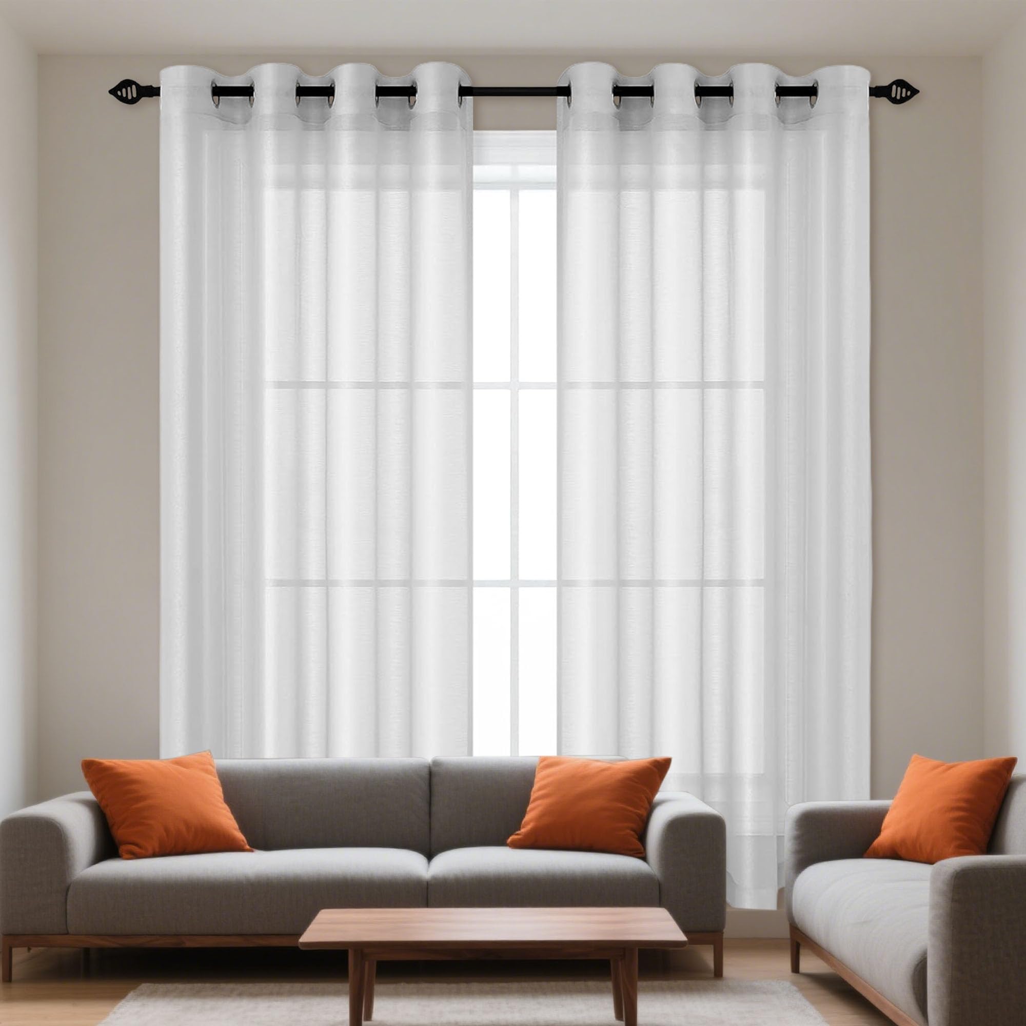 Voilage transparent gris clair 365x285 cm pour illuminer votre chambre
