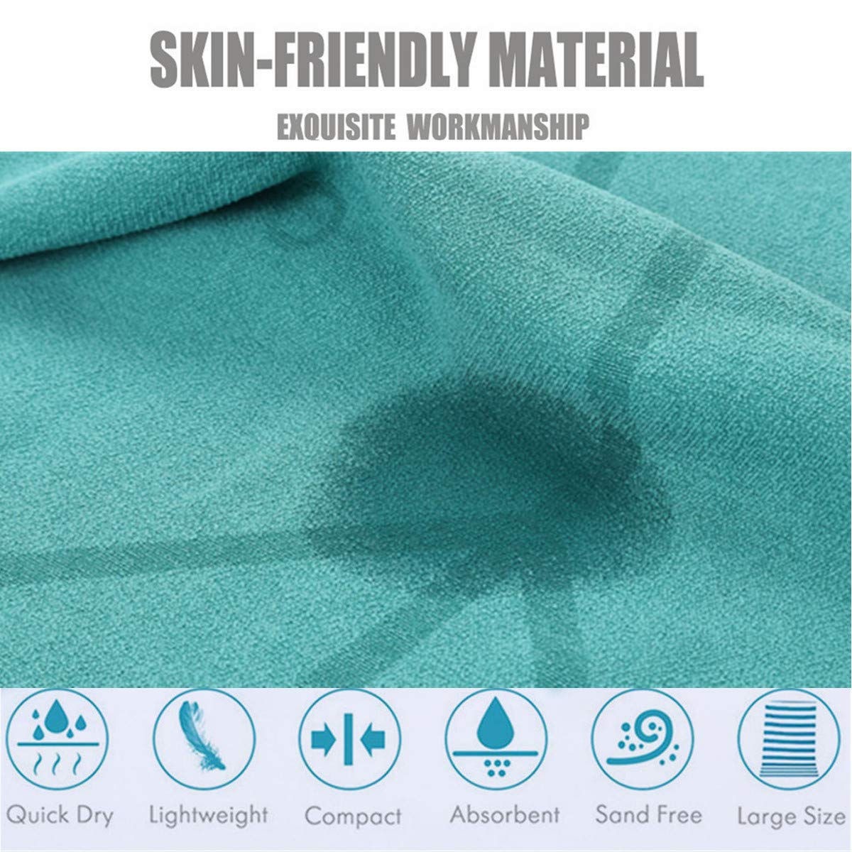 Serviette De Yoga Antidérapante 185x63cm Avec Coins De Fixation – Microfibre Séchage Rapide, Ultra-légère, Pour Hot Yoga, Pilates, Voyage