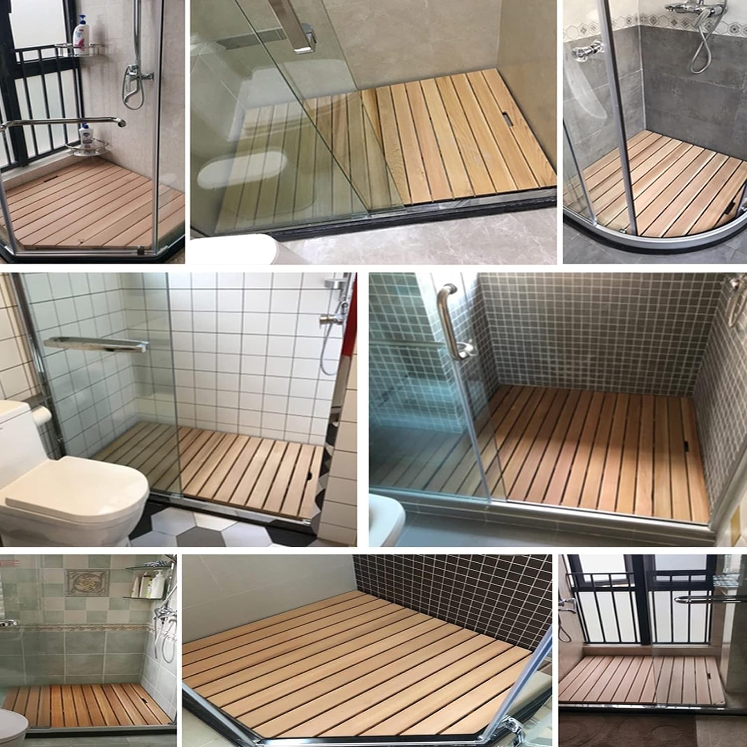 Alfombra de baño de Ducha de Madera, Almohadilla Antideslizante for pies, Tablero de Drenaje for baño, Pedal de Suelo for Puerta, tamaño Personalizado(60x70cm)